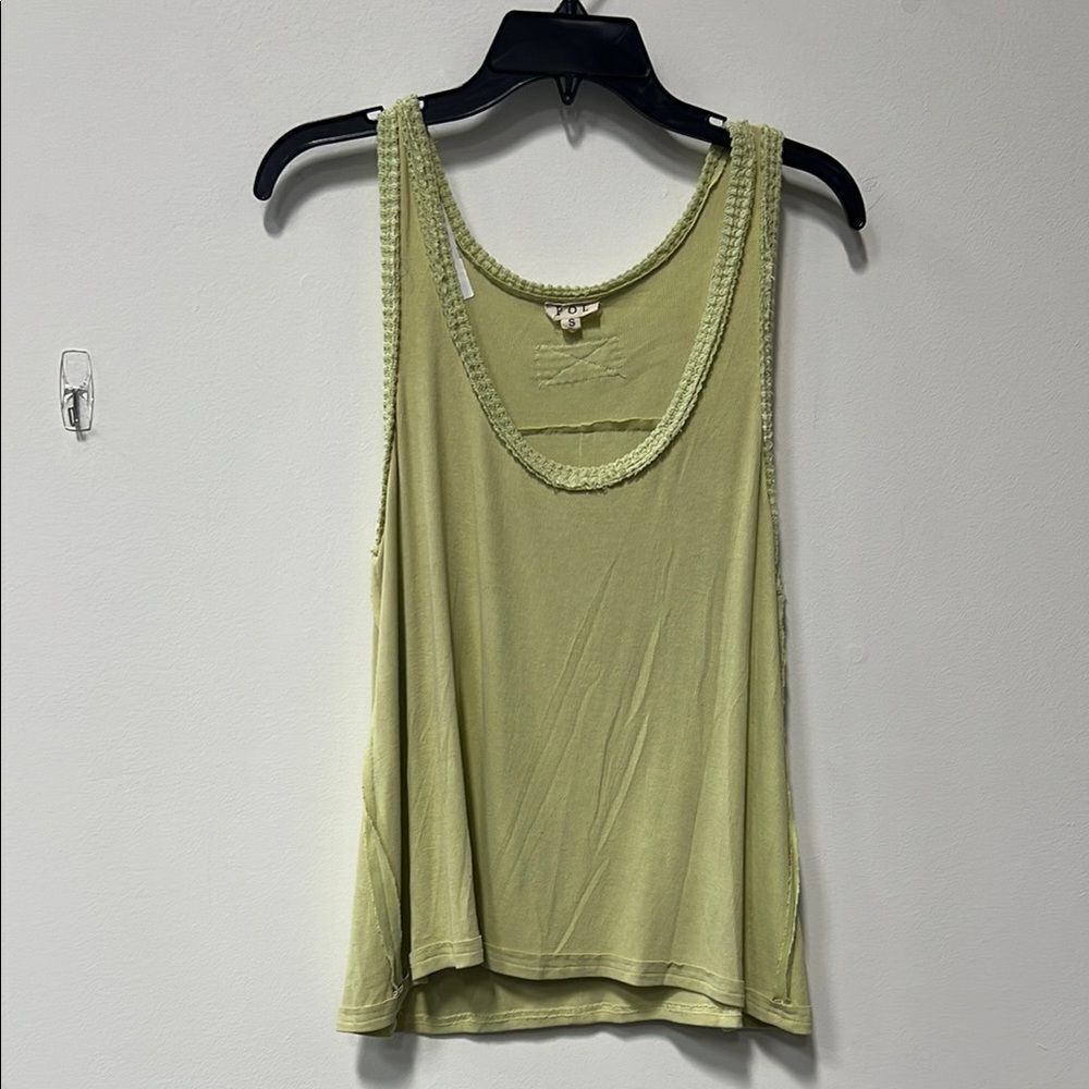 POL Chartreuse Boho Top — Small